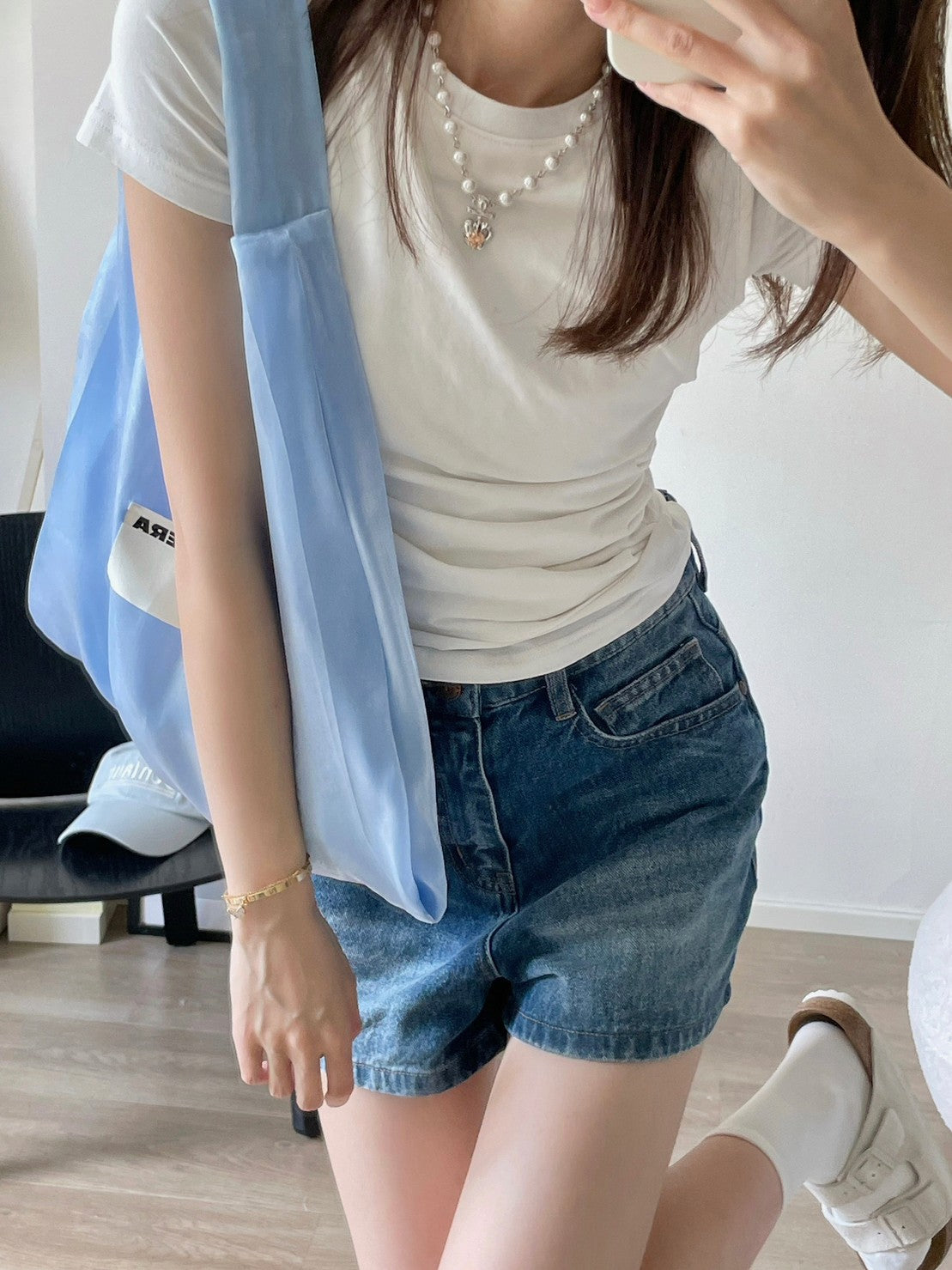 ใ๐ง๐๐ก๐๐ฅ๐ใBallet Shoulder Bag (Ice Blue)
