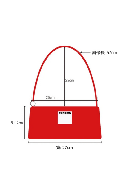 【TENERA】環保皮革珍珠信封腋下包 單肩包  (紅色)